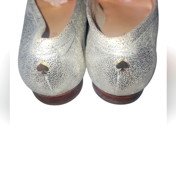 Kate Spade New York Women's Mettalic Carima Silver Leather Loafers Sz 5 1/2 M - Picture 4 of 9